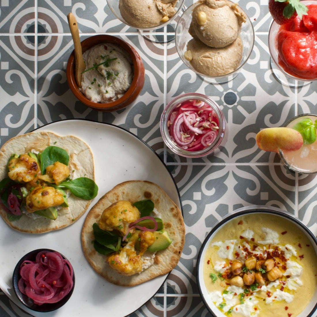 maple peach basil lemonade