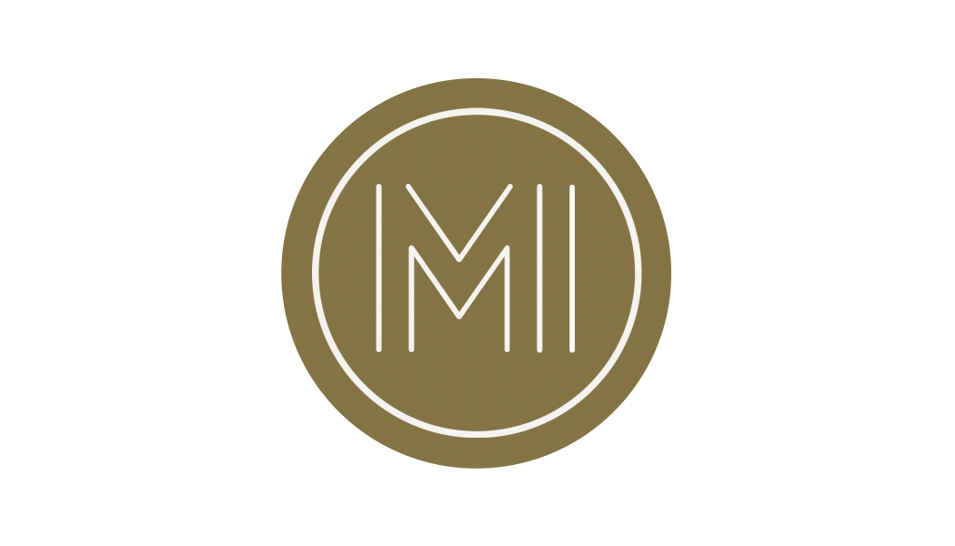 ME, MAPLE & I gold logo centered on a rectangle white background