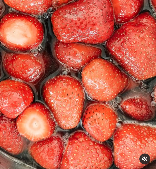 strawberries with maple syrup