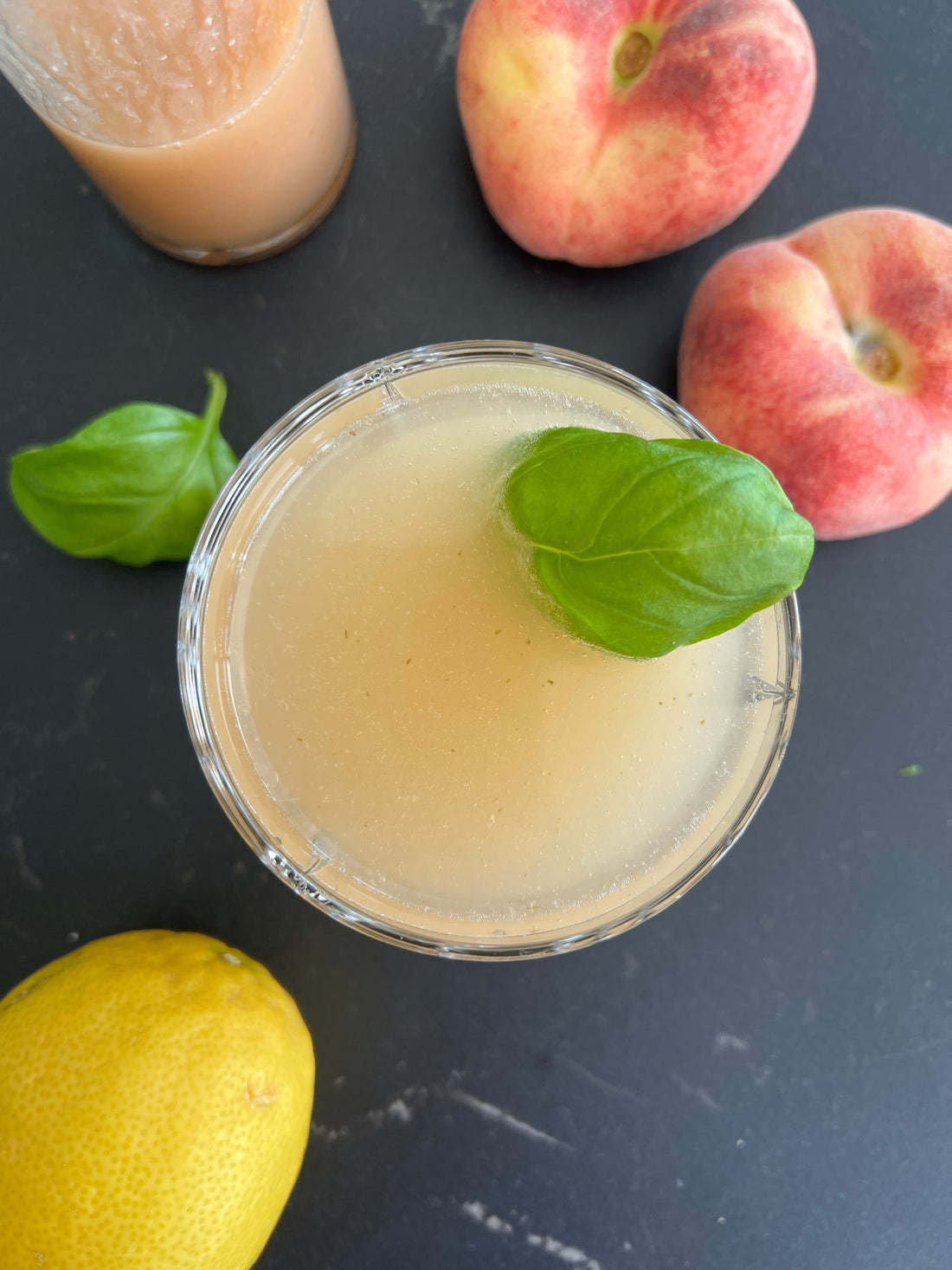maple peach basil lemonade