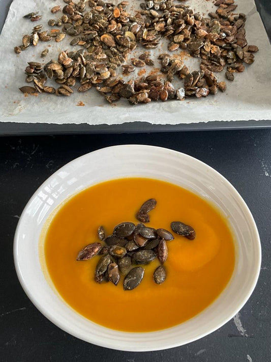 maple and pumpkin’s seeds for soup or salad garnish