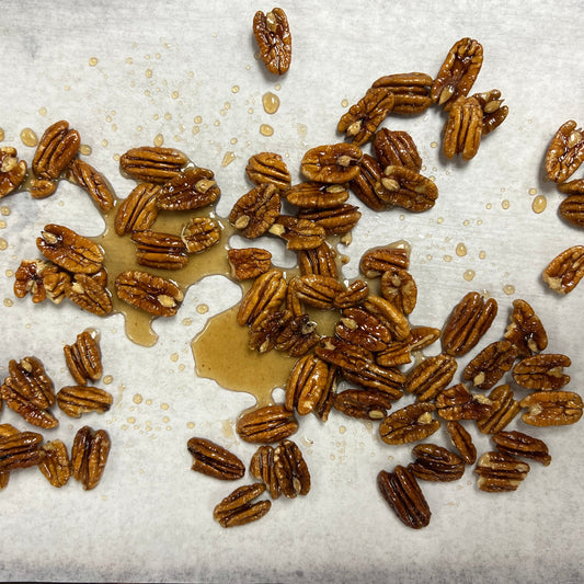 maple candied spiced pecans