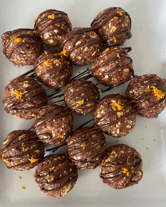 maple peanut butter energy balls with a christmas feel