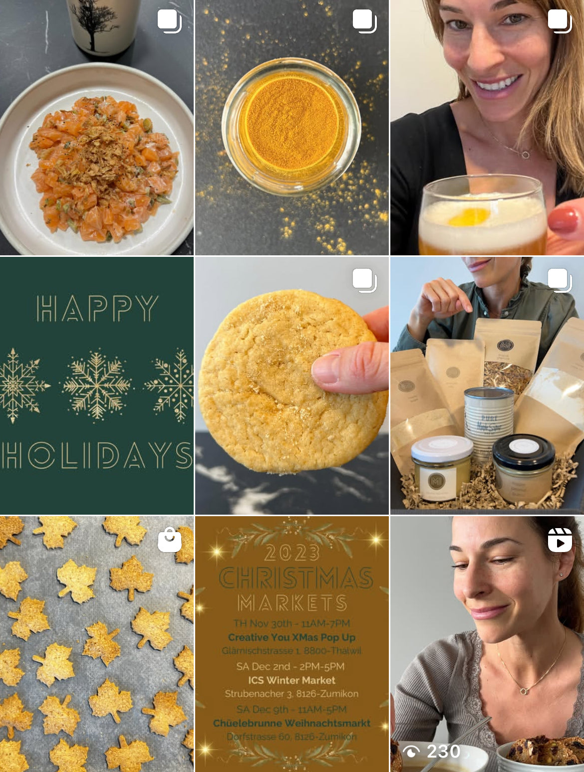Screenshot of Instagram with posts from Holidays