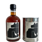 Two maple syrup bottles from la Ferme du Loup, the first on the left is in glass and the second on th right is in a metal can