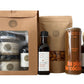 a discovery sets with respectively 2 jars on the left and one bottle of maple syrup presented in a brown carboard bag with ME, MAPLE & I logo and a window showing the products plus additional maple products next to it a discovery sets with respectively 2 jars on the left and one bottle of maple syrup presented in a brown carboard bag with ME, MAPLE & I logo and a window showing the products plus additional maple products next to it
