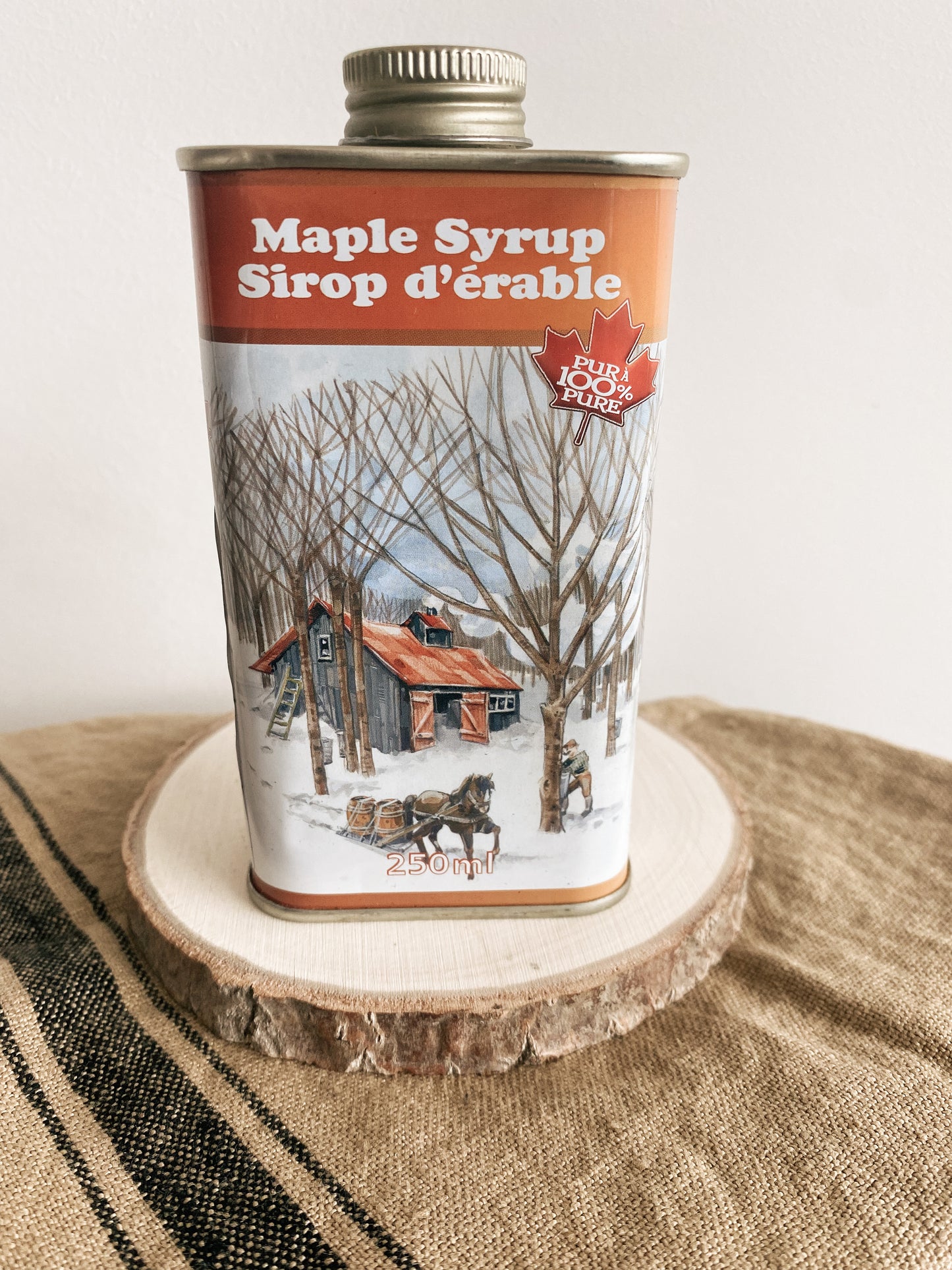 maple syrup tin